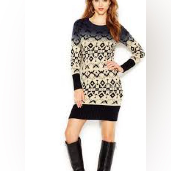 Jessica Simpson Ombre Patterned-Knit Sweater Dress Large - Picture 1 of 8